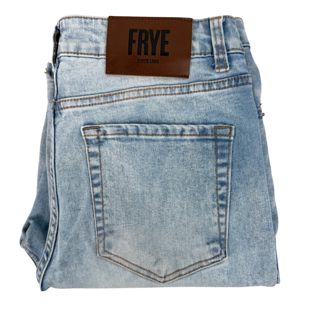 Frye Straight Leg Jeans Women 28 Light Blue High Rise Denim Classic Minimalist